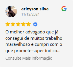 Avaliação 5 estrelas de Arleyson Silva no Google