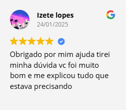 Avaliação 5 estrelas de Izete Lopes no Google