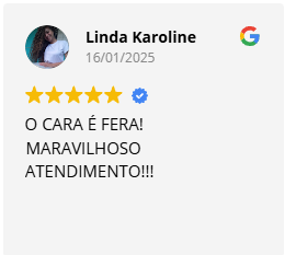 Avaliação 5 estrelas de Linda Karoline no Google